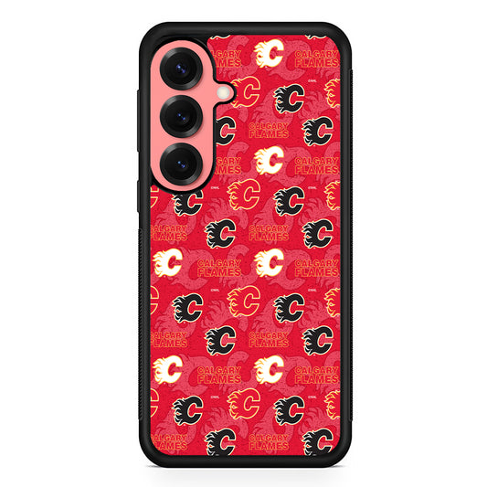 Calgary Flames Pattern Samsung Galaxy S25 Case | Protective Case for Samsung Galaxy S25