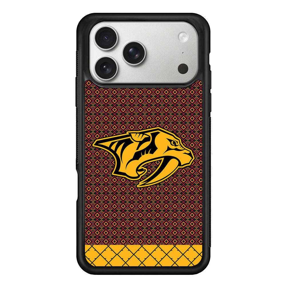 Nashville Predators Pattern iPhone 17 Pro Case | Slim Rubber Case for iPhone 17 Pro