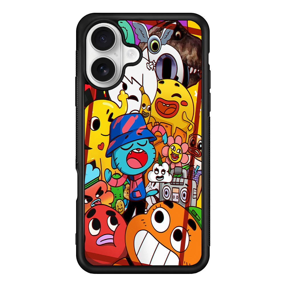 The Amazing World of Gumball Cartoon iPhone 16 Plus Case | Durable Protective Rubber Cover