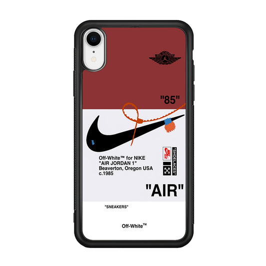 Off White x Nike Air Jordan Red iPhone XR Case | Slim Rubber Case for iPhone XR