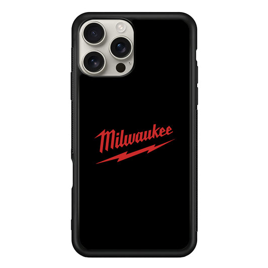 Milwaukee Tool Black Background iPhone 16 Pro Max Case | Slim Rubber Case for iPhone 16 Pro Max