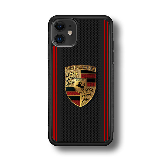 Porsche Gold Emblem iPhone 12 Case | Slim Rubber Case for iPhone 12
