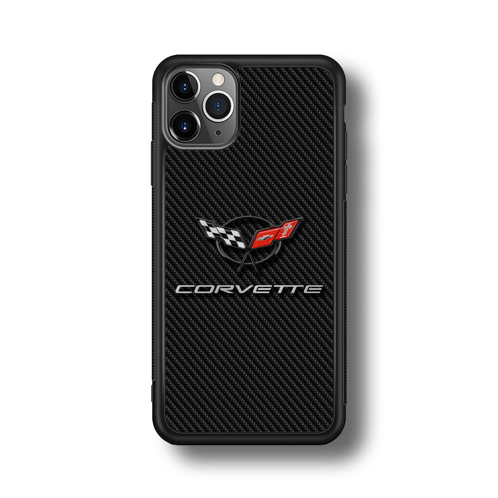 Chevrolet Corvette Logo Carbon iPhone 11 Pro Case | Slim Rubber Case for iPhone 11 Pro