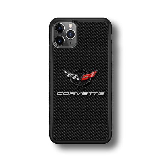 Chevrolet Corvette Logo Carbon iPhone 11 Pro Max Case | Slim Rubber Case for iPhone 11 Pro Max