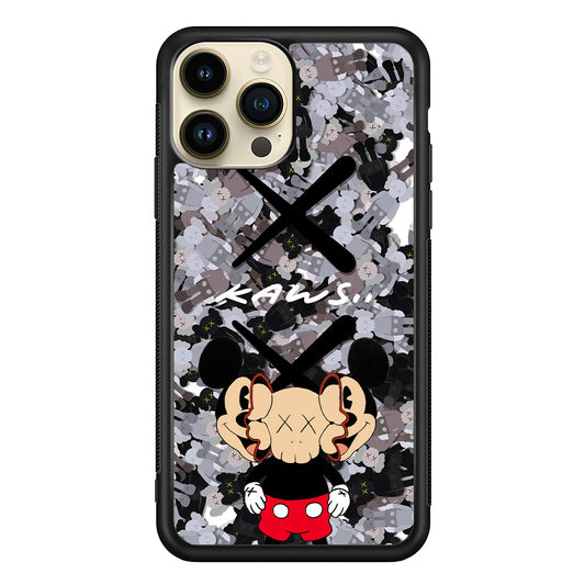 Kaws and Mickey Mask iPhone 14 Pro Case | Slim Rubber Case for iPhone 14 Pro