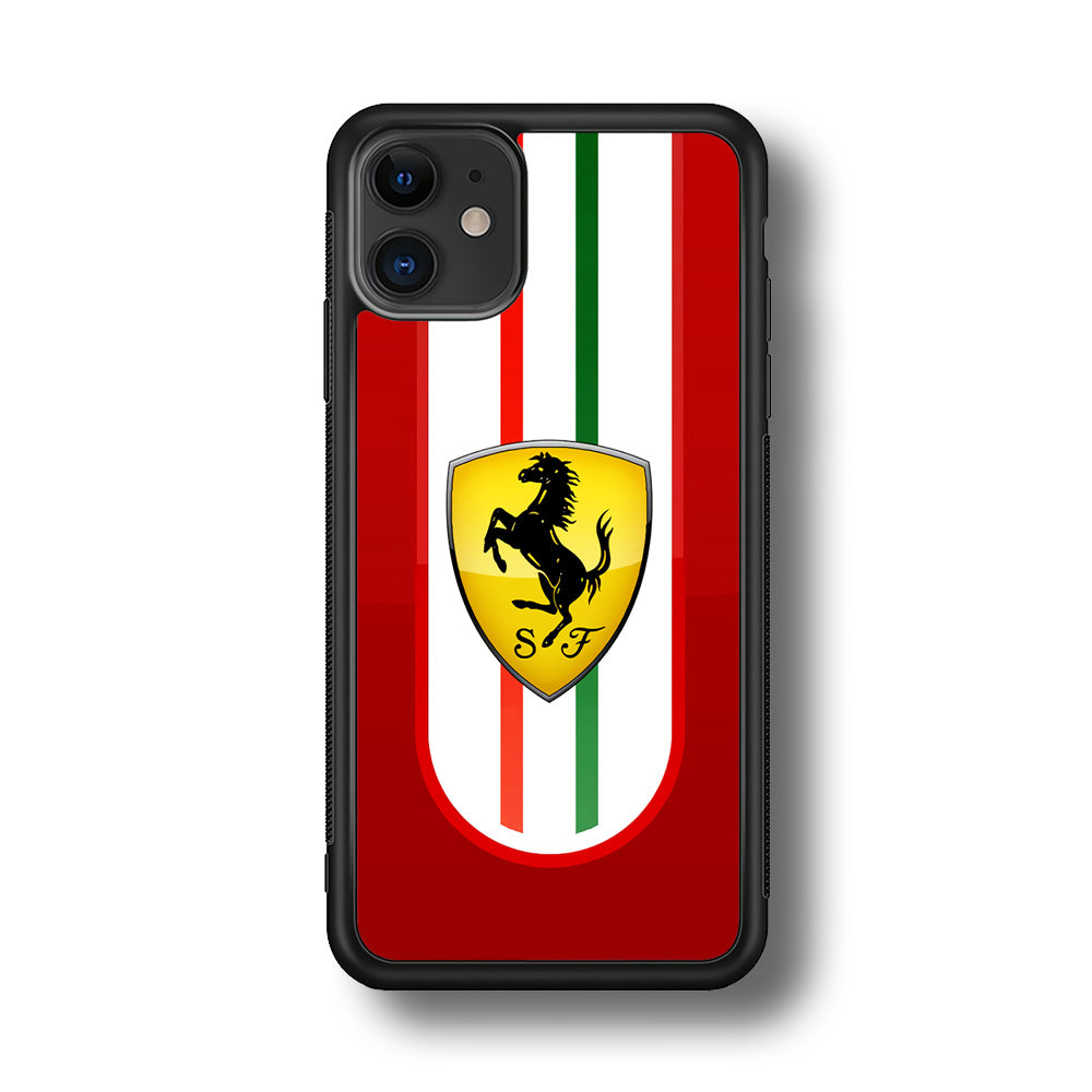 Ferrari Logo Red iPhone 12 Case | Slim Rubber Case for iPhone 12