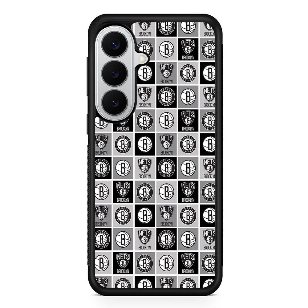 Brooklyn Nets Pattern Samsung Galaxy S26 Case | Protective Rubber Cover