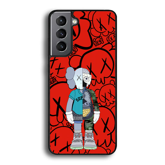 Kaws Graffiti Red Samsung Galaxy S21 Case | Slim Rubber Case for Samsung Galaxy S21