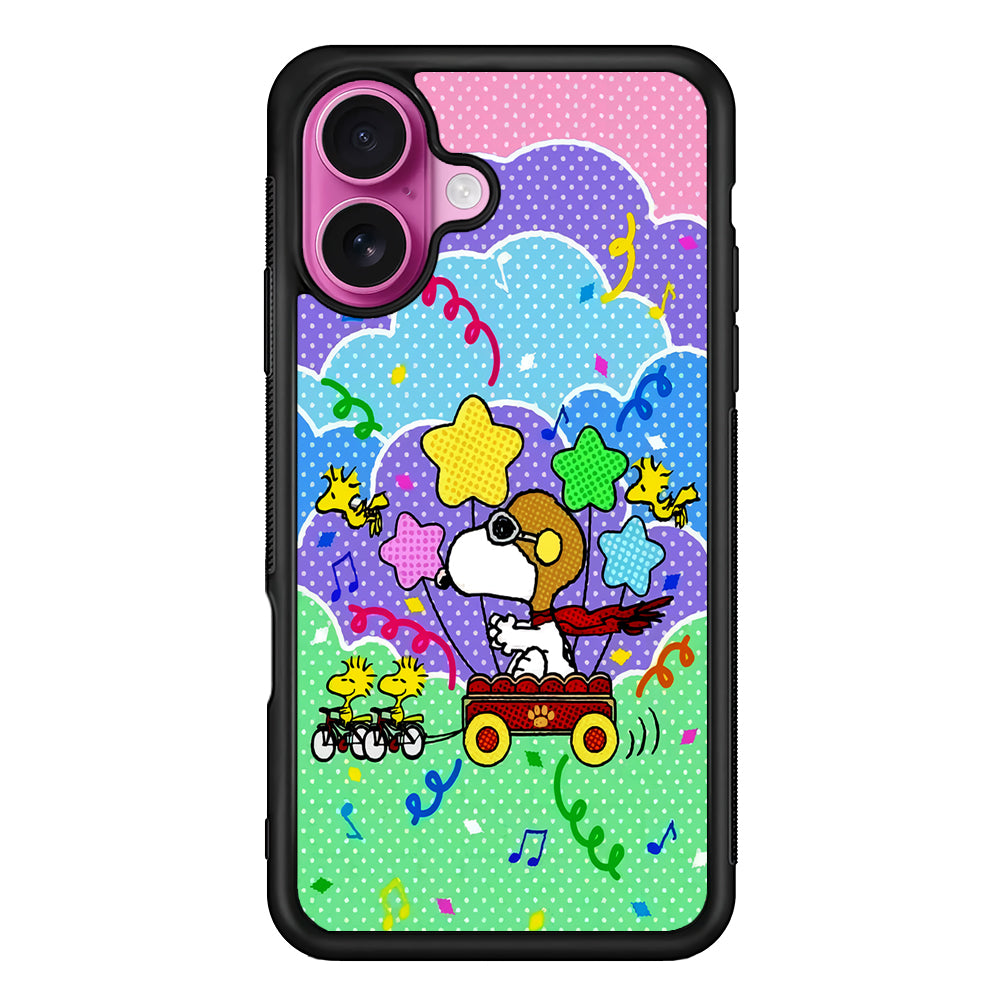 Woodstock Pulled Snoopy iPhone 17 Case | Slim Protective Rubber Phone Cover