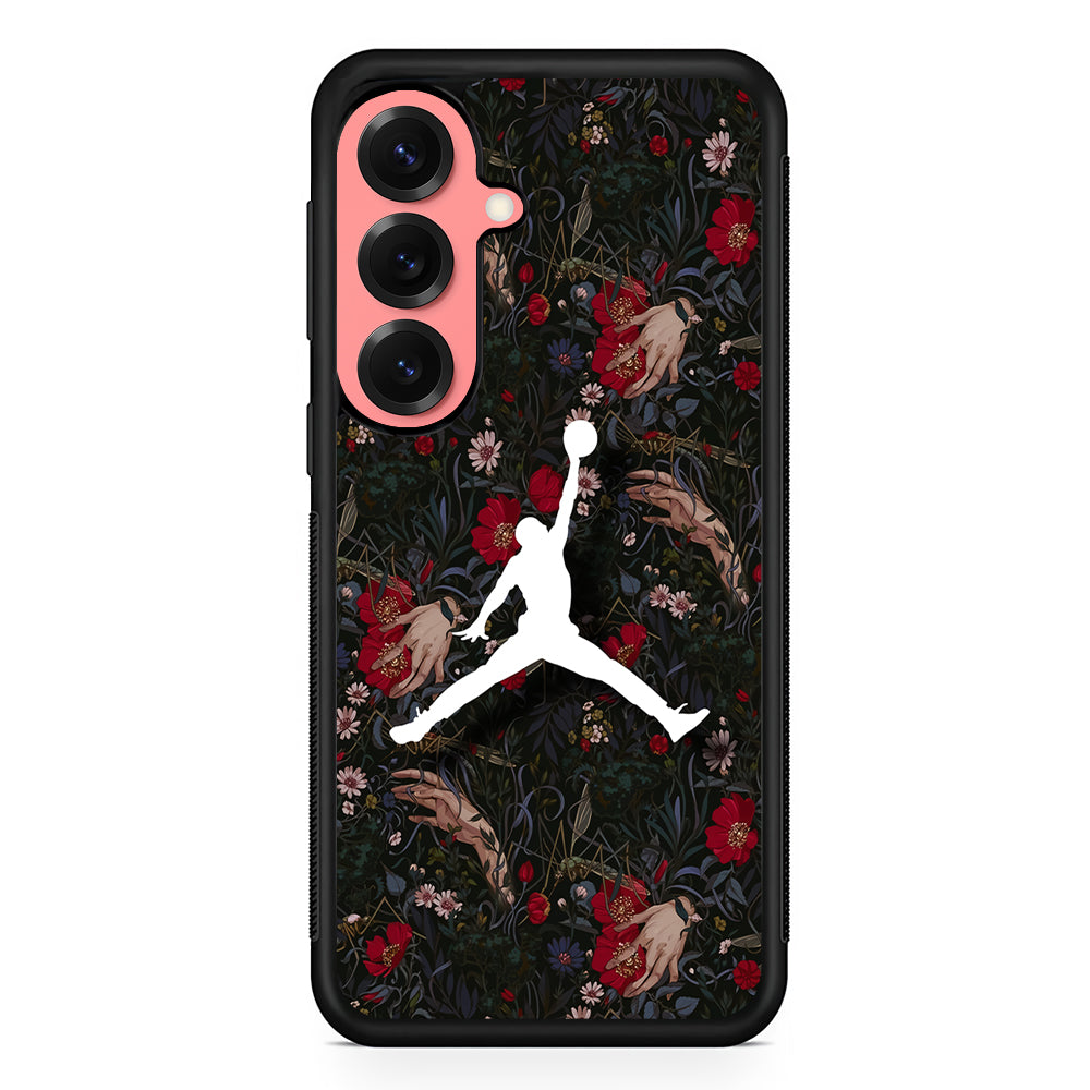 Air Jordan Logo Flower Art Samsung Galaxy S25 Case | Slim Protective Cover for Samsung Galaxy S25