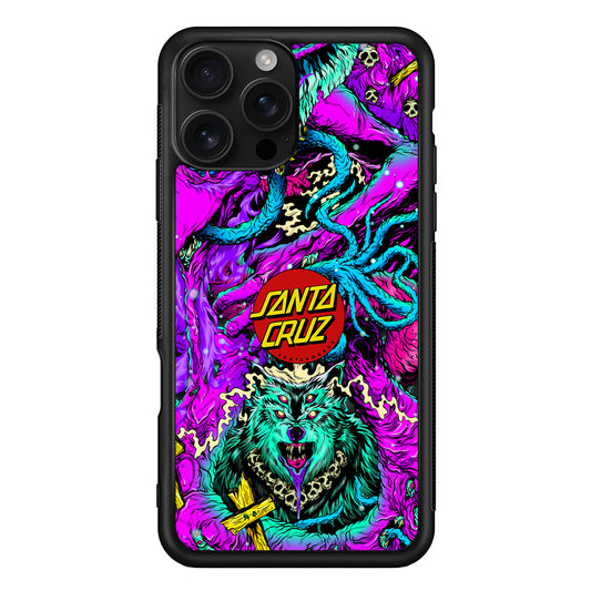 Santa Cruz Skateboard Wolf iPhone 16 Pro Case | Slim Rubber Case for iPhone 16 Pro