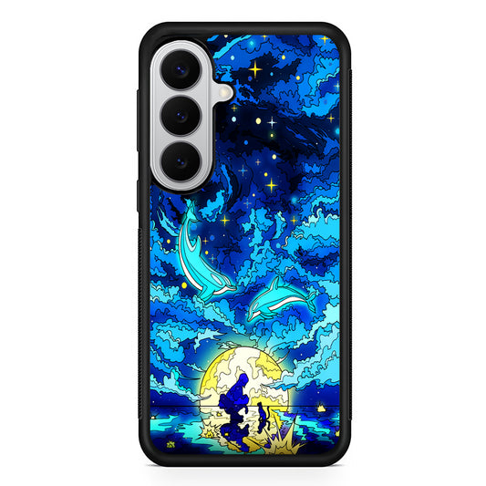 Whales Swimming in The Sky Samsung Galaxy S26 Case | Protective Rubber Cover