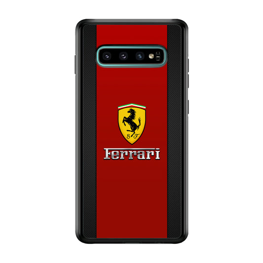 Ferrari Luxury Car Stripe Logo Samsung Galaxy S10 Plus Case | Slim Rubber Case for Samsung Galaxy S10 Plus