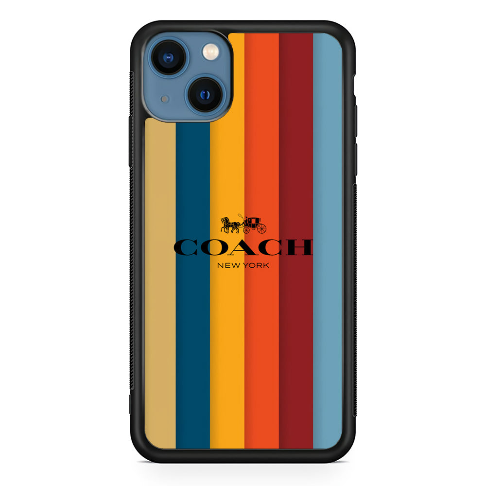 Coach Vertical Colorfull iPhone 15 Case | Slim Rubber Case for iPhone 15