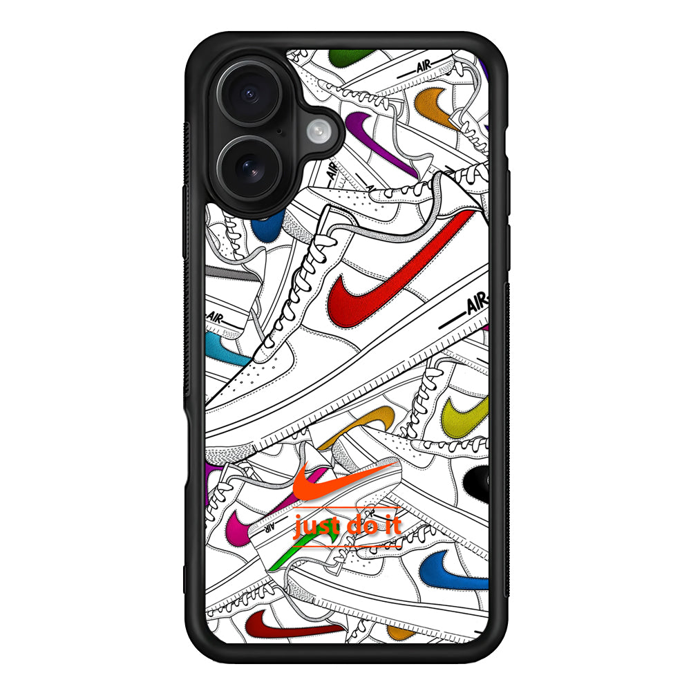 Nike Air White Shoes Pile iPhone 16 Case - Oxvistore