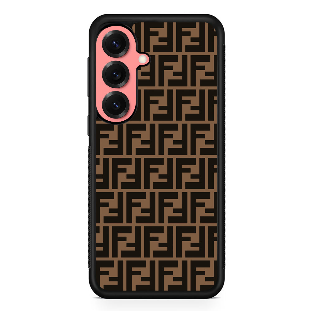 Fendi Brown Form Samsung Galaxy S25 Case | Slim Rubber Case for Samsung Galaxy S25
