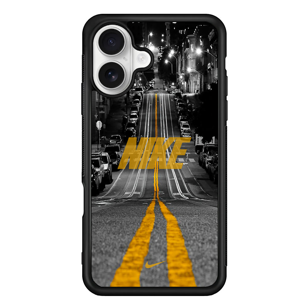Nike Night Yellow Flames iPhone 16 Plus Case – Slim Fit Protective Phone Case