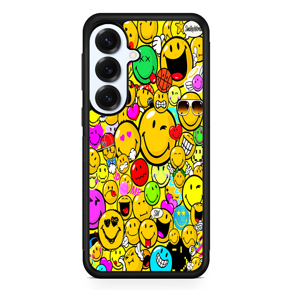 Smiley Face World Colorful Samsung Galaxy S25 Plus Case | Slim Rubber Cover for Samsung Galaxy S25 Plus