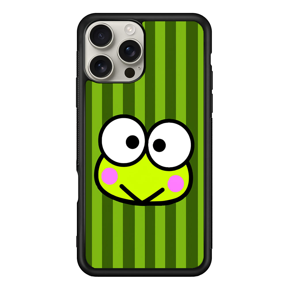 Cutes Keroppi Stripe Green iPhone 16 Pro Max Case | Stylish Protective Case for iPhone 16 Pro Max