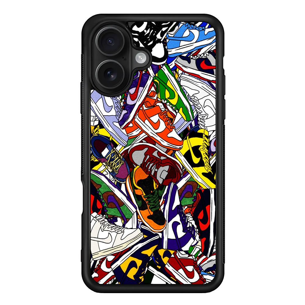 Cartoon Sneaker Nike iPhone 16 Case - Oxvistore