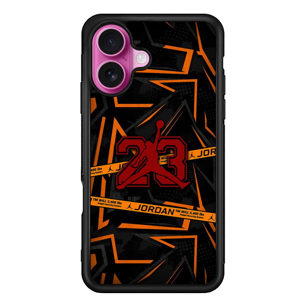 Air Jordan Orange Shapes iPhone 17 Case - Slim Rubber Case for iPhone 17