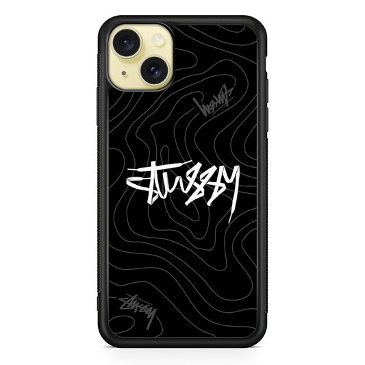 Stussy Black Vibes iPhone 15 Plus Case | Slim Rubber Case for iPhone 15 Plus