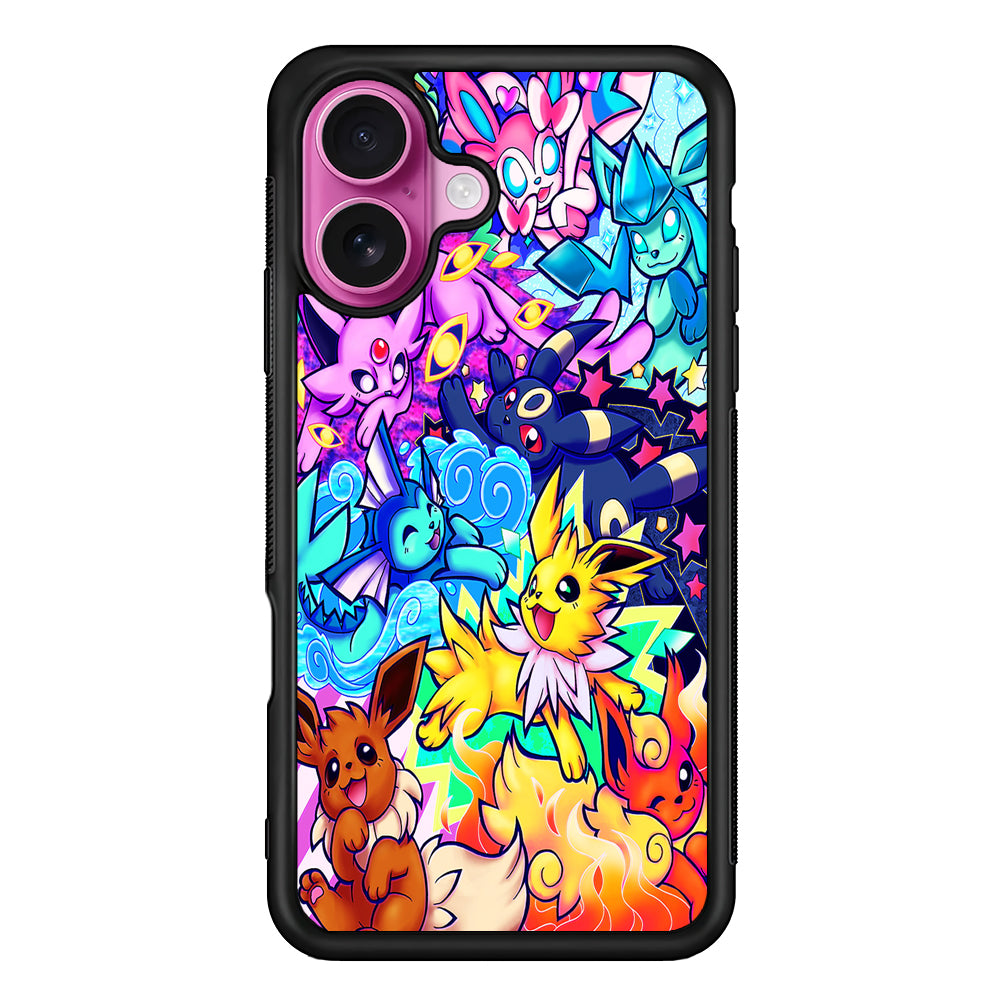Pokemon Eevee Evolutions Art iPhone 17 Case | Slim Protective Rubber Phone Cover