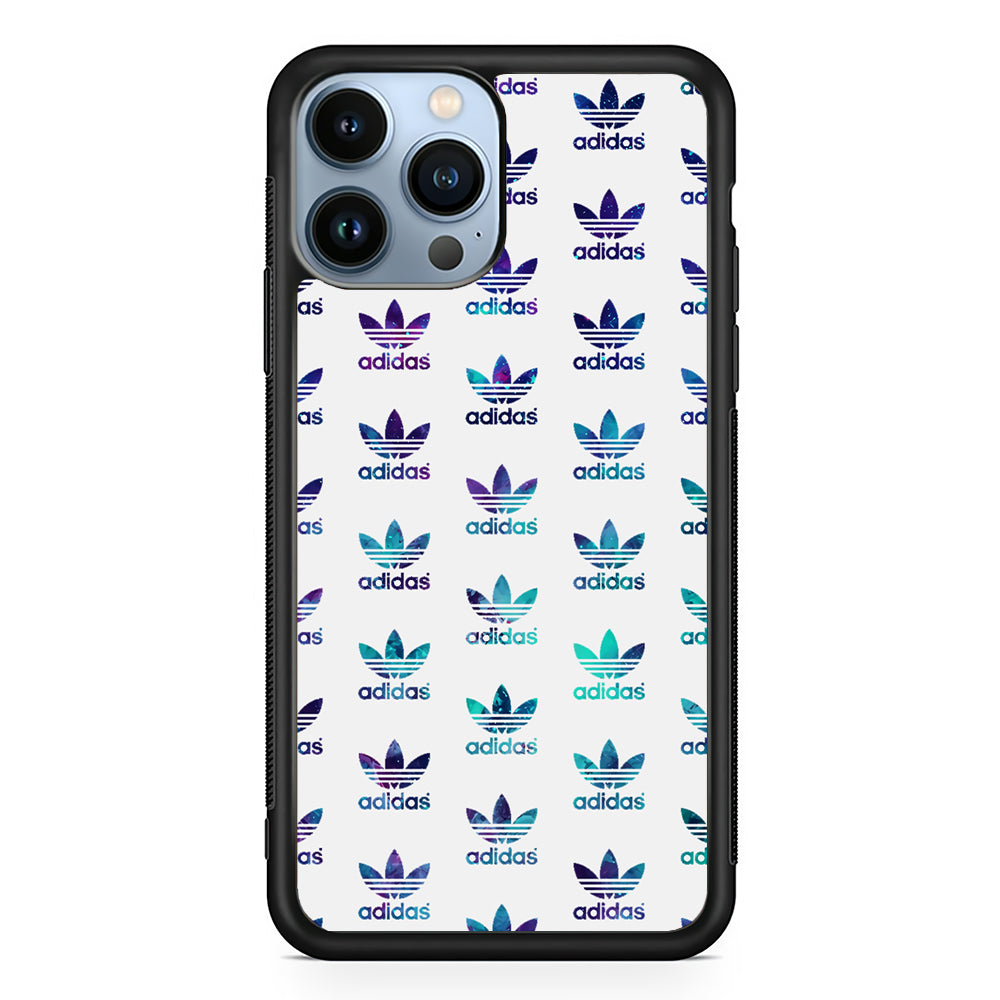 Adidas Logo Space Pattern 2D Rubber Phone Case | Slim Protective Phone Case