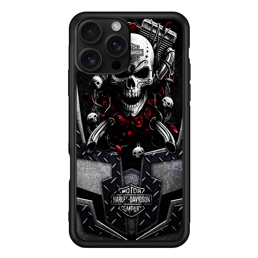 Harley Davidson Skull Art iPhone 16 Pro Case - Stylish Protective Cover for iPhone 16 Pro