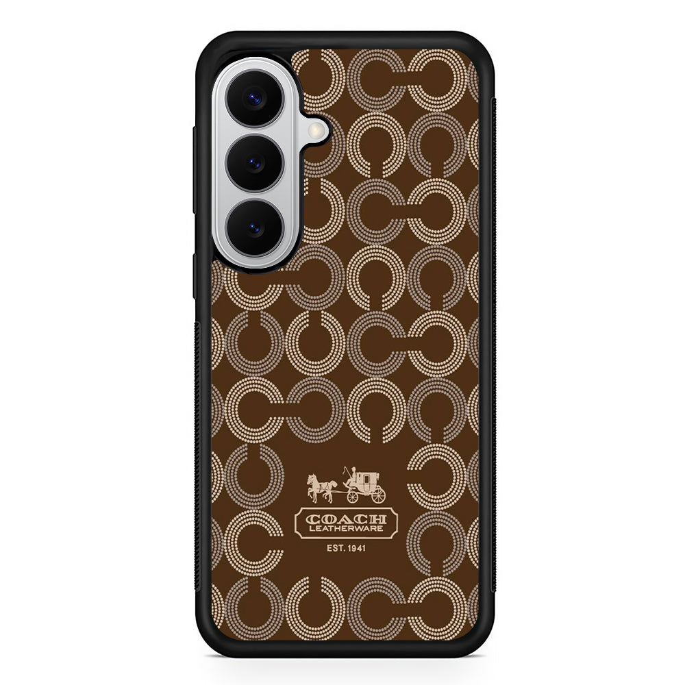 Coach Pattern Brown Samsung Galaxy S26 Case | Slim Rubber Case for Samsung Galaxy S26