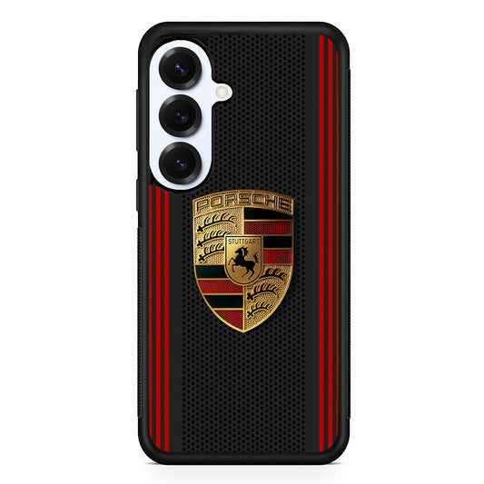 Porsche Gold Emblem Samsung Galaxy S25 Plus Case | Slim Rubber Case for Samsung Galaxy S25 Plus
