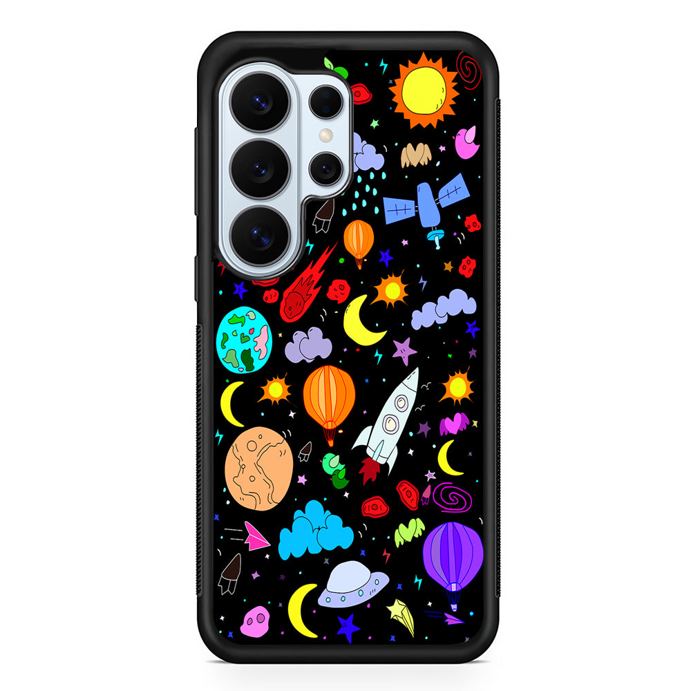 Cartoon Space Pattern Samsung Galaxy S26 Ultra Case | Protective Phone Cover