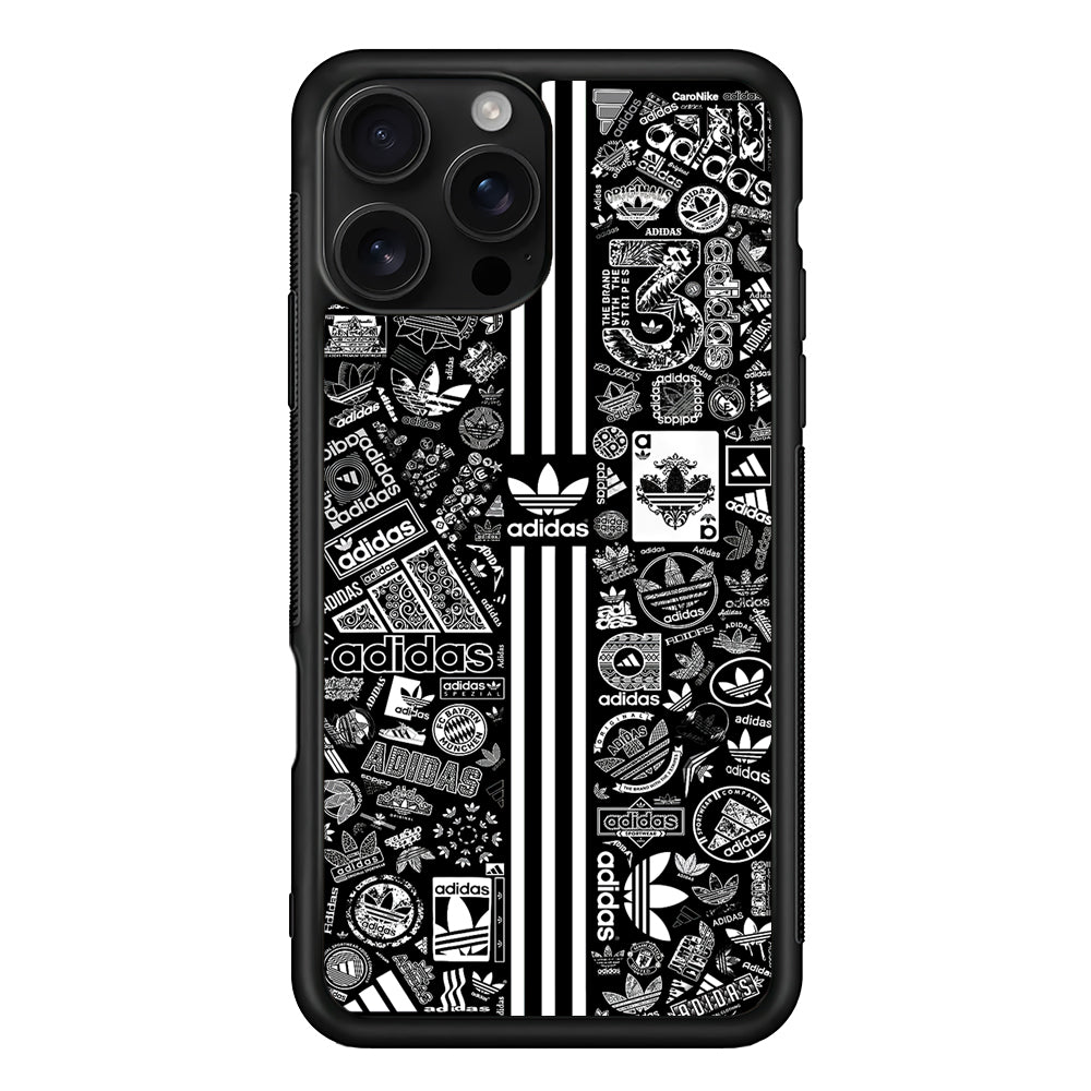 Adidas Collection Black White iPhone 16 Pro Case - Stylish Protective Cover for iPhone 16 Pro