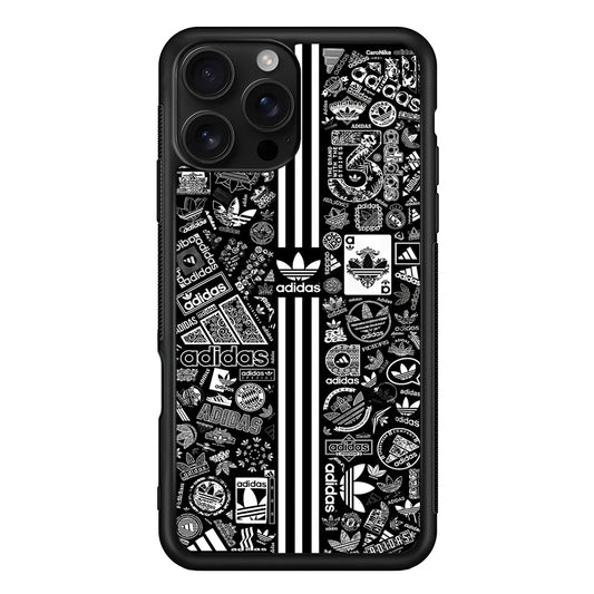 Adidas Collection Black White iPhone 16 Pro Case - Stylish Protective Cover for iPhone 16 Pro