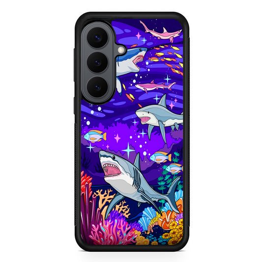 Shark Fish Cartoon Samsung Galaxy S26 Plus Case | Slim Rubber Case for Samsung Galaxy S26 Plus