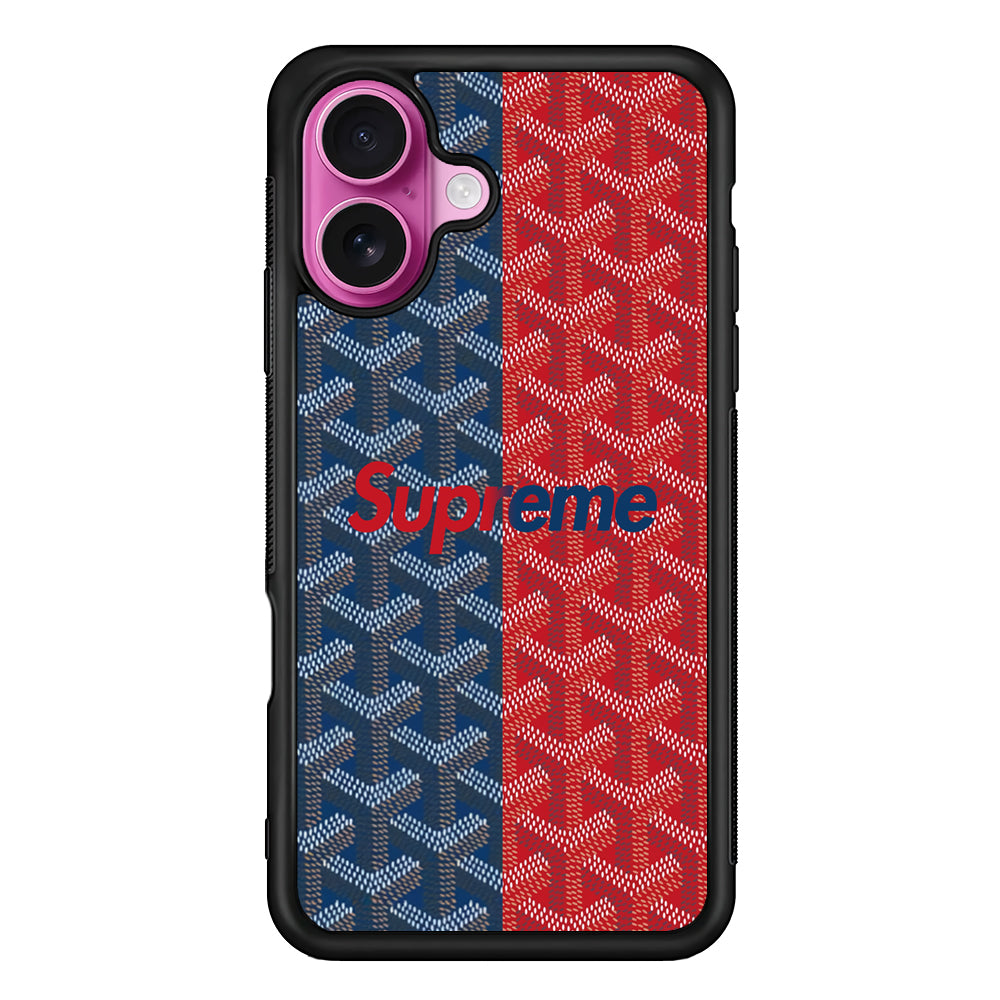 Supreme Blue Red Pattern iPhone 17 Case | Slim Rubber Case for iPhone 17