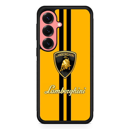 Lamborghini Logo Yellow Samsung Galaxy S25 Case | Slim Rubber Case for Samsung Galaxy S25