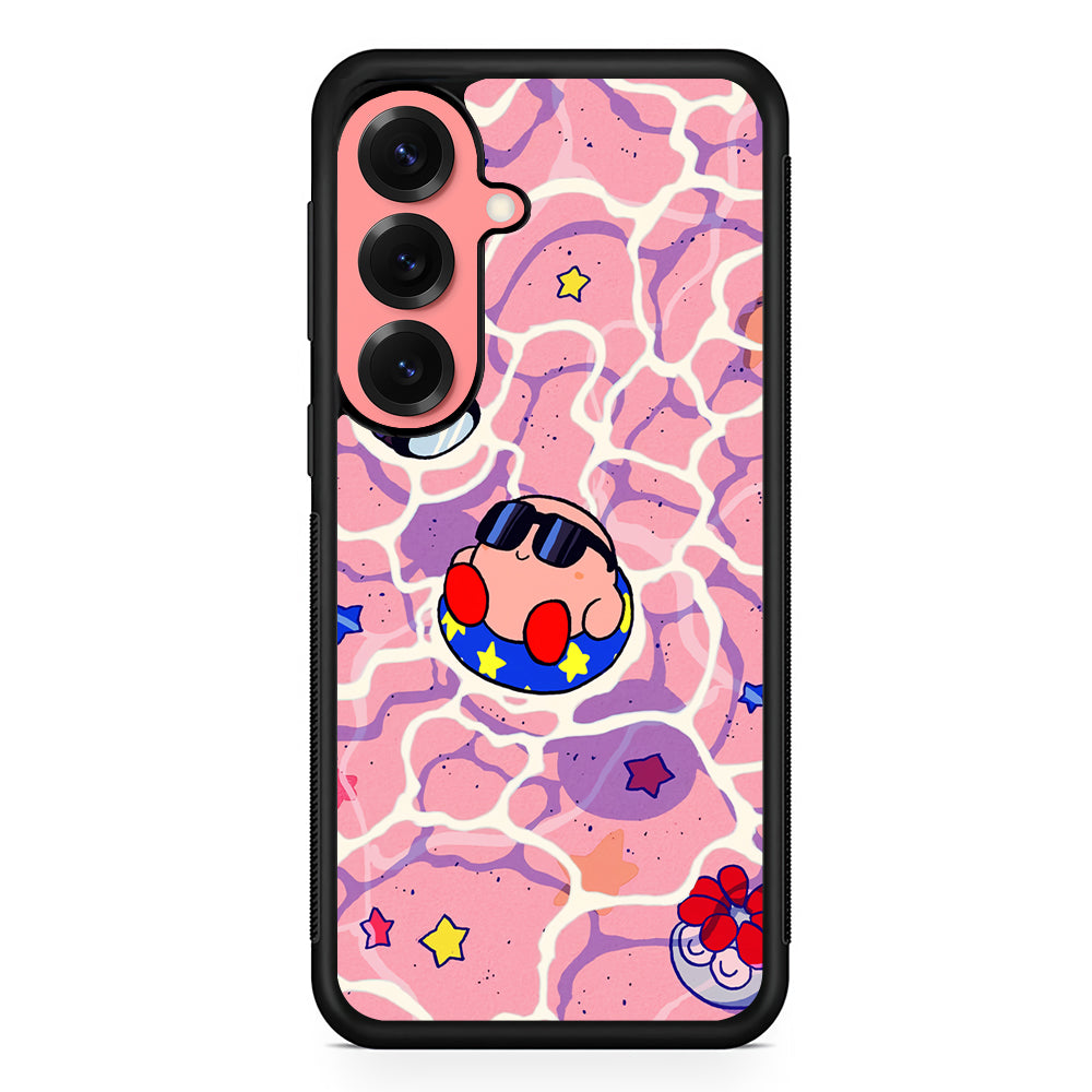Kirby is Sunbathing on The Beach Samsung Galaxy S25 Case | Protective Case for Samsung Galaxy S25
