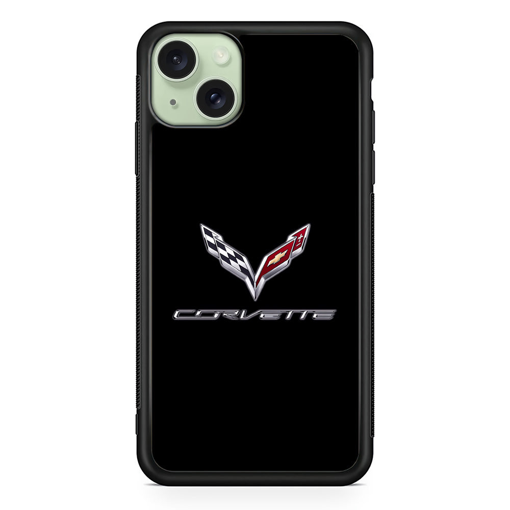 Chevrolet Corvette Logo Black iPhone 14 Plus Case | Slim Rubber Case for iPhone 14 Plus