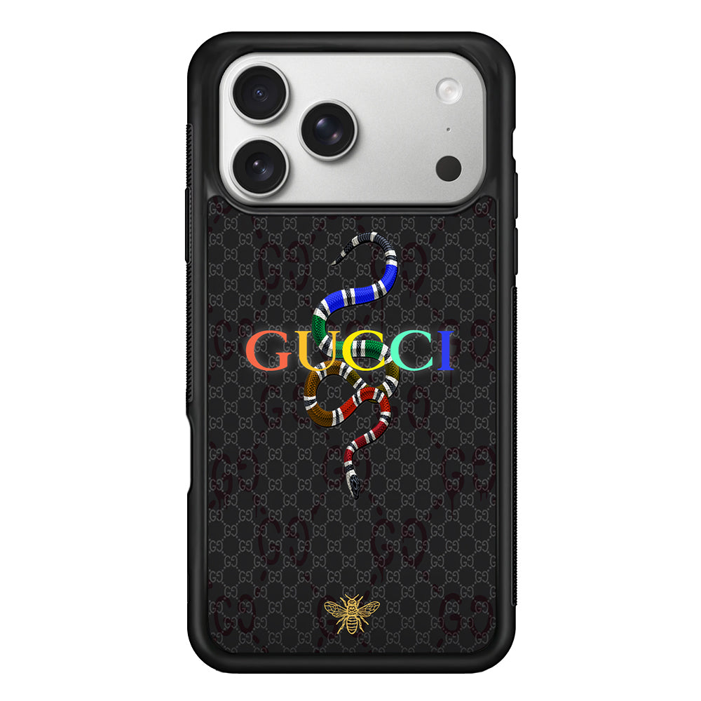 Gucci Colorful Logo Style iPhone 17 Pro Case | Slim Rubber Case for iPhone 17 Pro