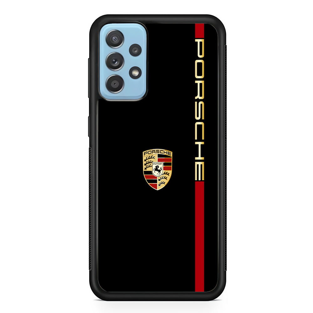 Porsche Car Logo Luxury Samsung Galaxy A72 Case | Slim Rubber Case for Samsung Galaxy A72
