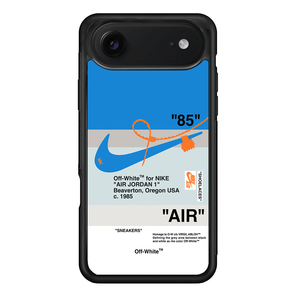 Off White x Nike Air Jordan Blue iPhone 17 Air Case | Slim Rubber Case for iPhone 17 Air