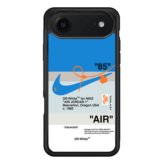 Off White x Nike Air Jordan Blue iPhone 17 Air Case | Slim Rubber Case for iPhone 17 Air