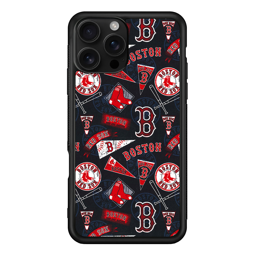 Boston Red Sox Pattern iPhone 16 Pro Case | Durable Protective Case for iPhone 16 Pro