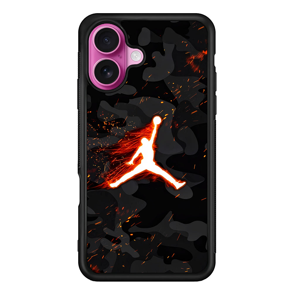 Air Jordan Logo On Fire iPhone 17 Case - Slim Rubber Case for iPhone 17