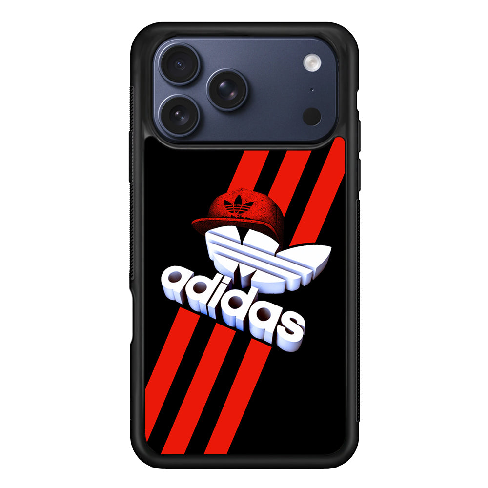 Adidas Logo Stripe Red Hat iPhone 17 Pro Max Case | Durable Rubber Case for iPhone 17 Pro Max