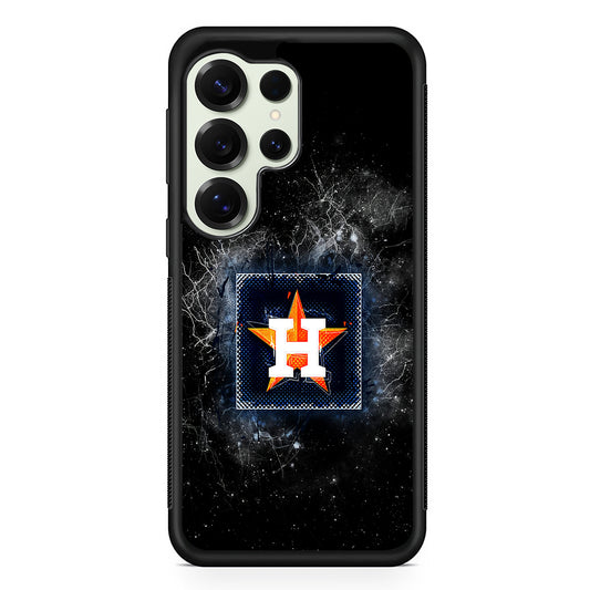 Houston Astros Abstract Samsung Galaxy S25 Ultra Case | Durable Rubber Case for Samsung Galaxy S25 Ultra