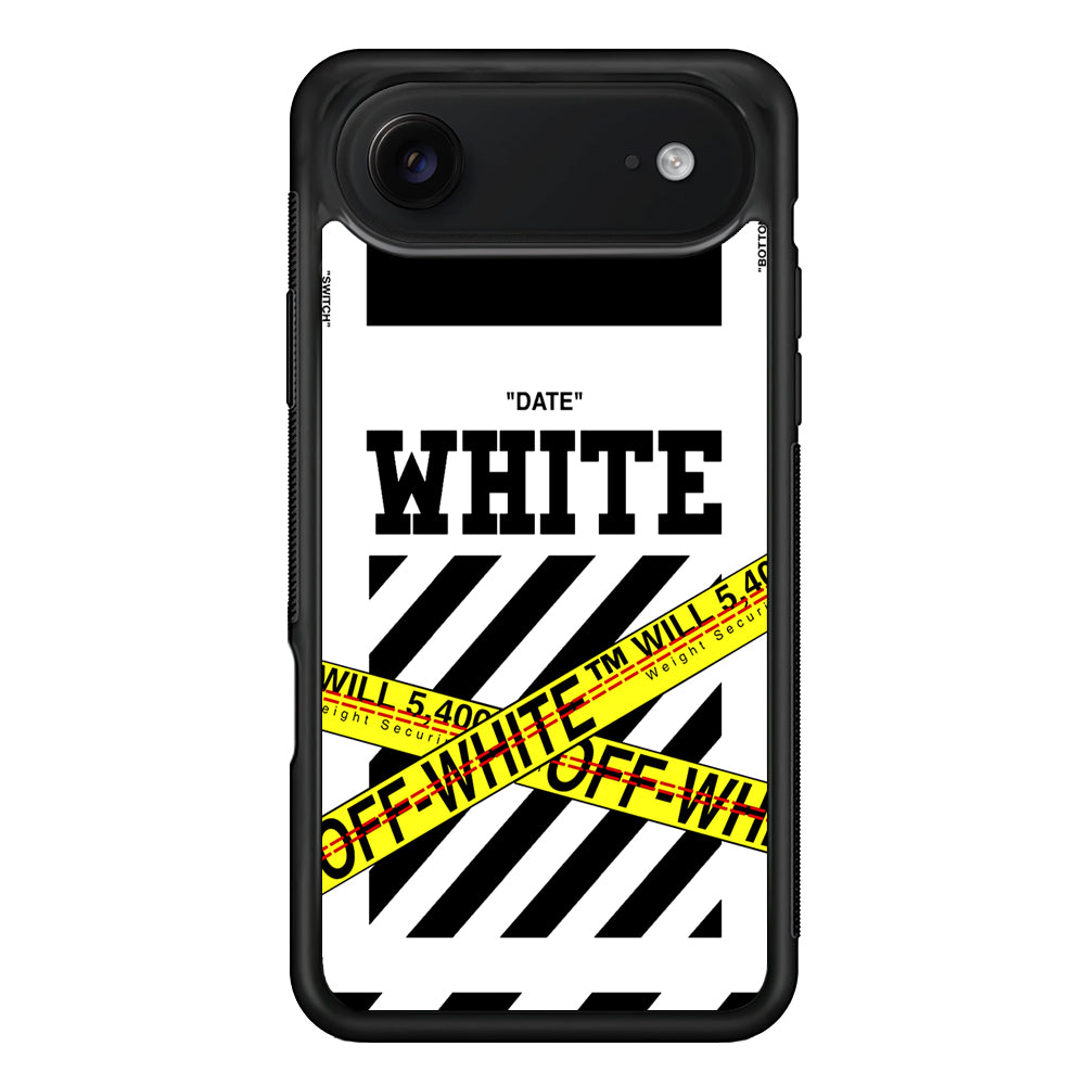 Off White Warning Line iPhone 17 Air Case | Slim Rubber Case for iPhone 17 Air
