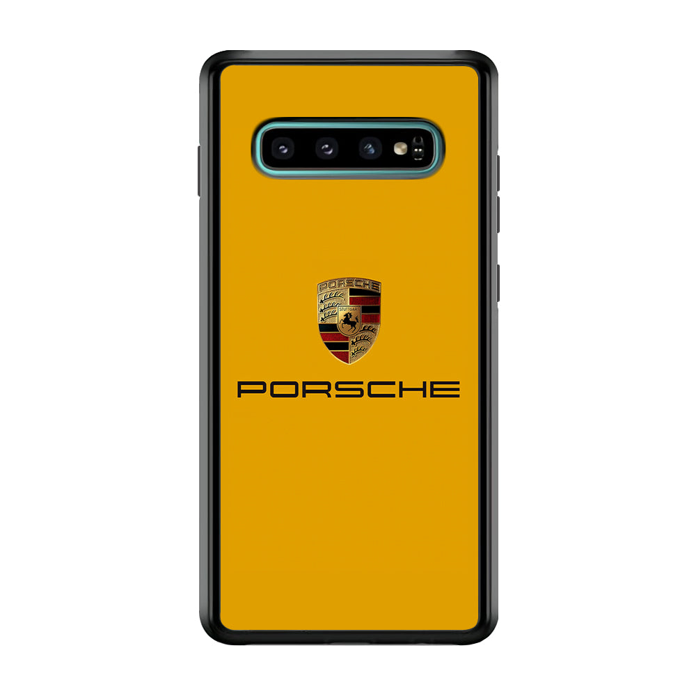 Porsche Car Logo Yellow Samsung Galaxy S10 Plus Case | Slim Rubber Case for Samsung Galaxy S10 Plus