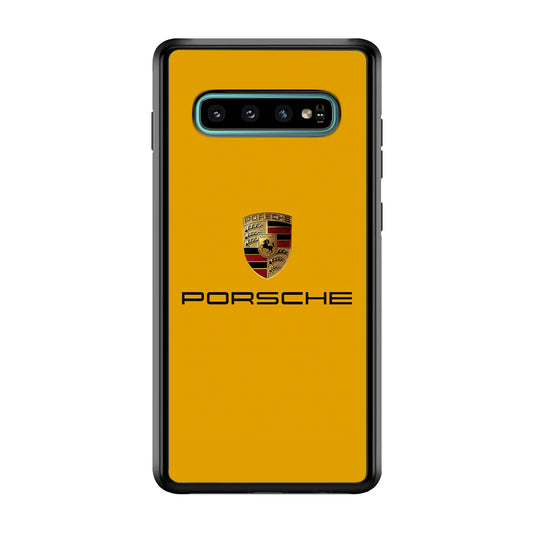 Porsche Car Logo Yellow Samsung Galaxy S10 Plus Case | Slim Rubber Case for Samsung Galaxy S10 Plus